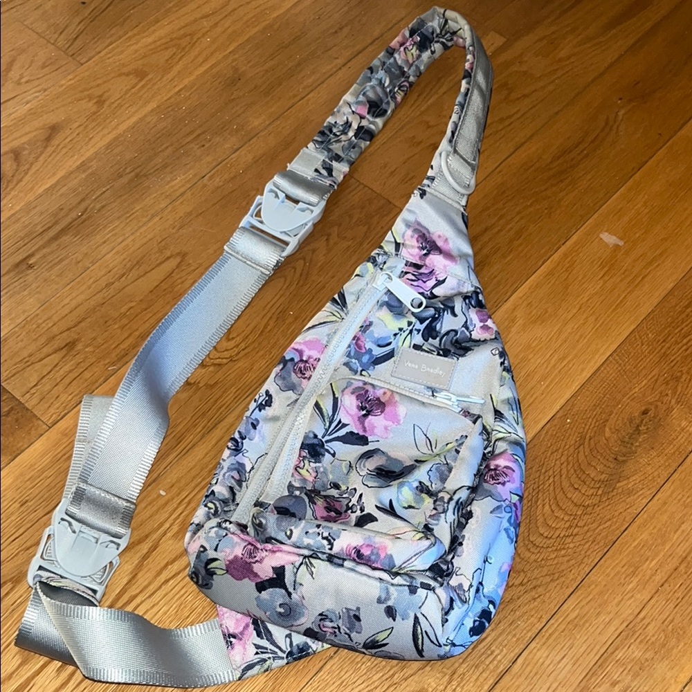 Vera Bradley Light Blue/Purple Floral Sling Bag